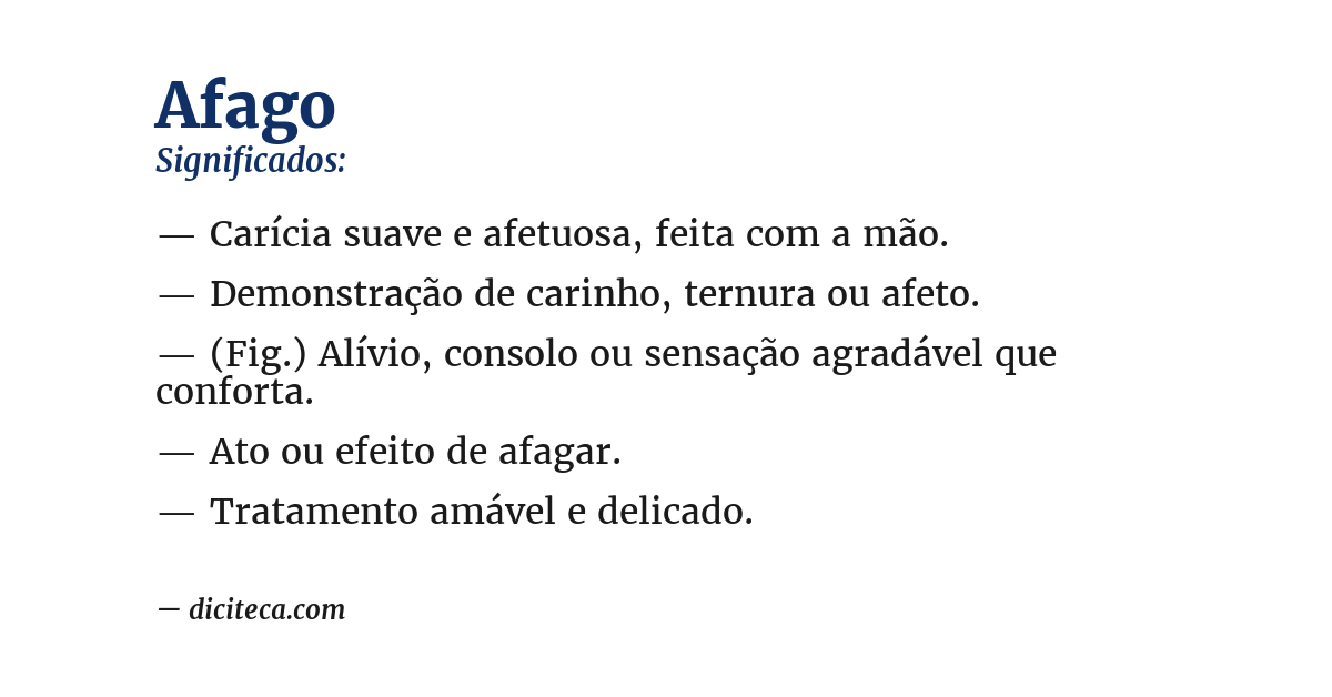 Significado de afago