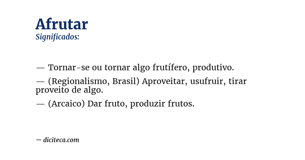Significado de afrutar