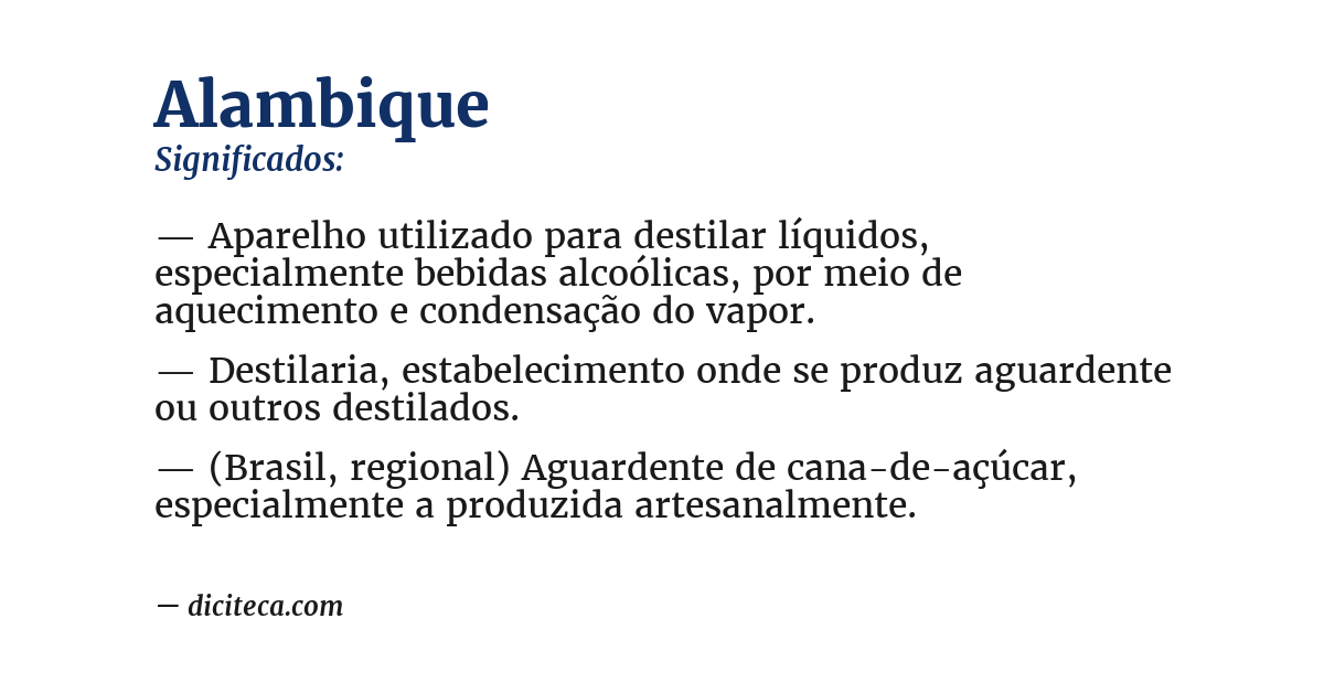 Significado de alambique