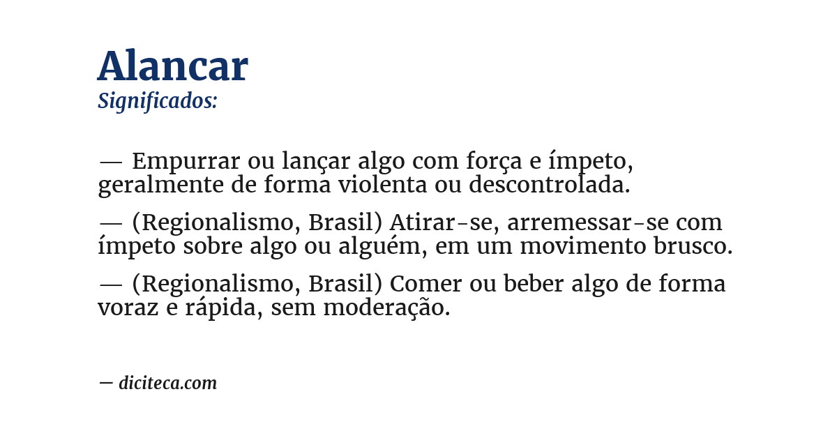 Significado de alancar