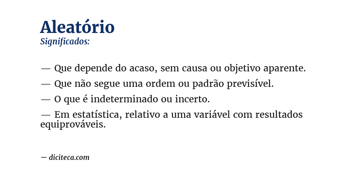 Significado de aleatório