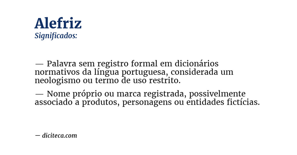 Significado de alefriz