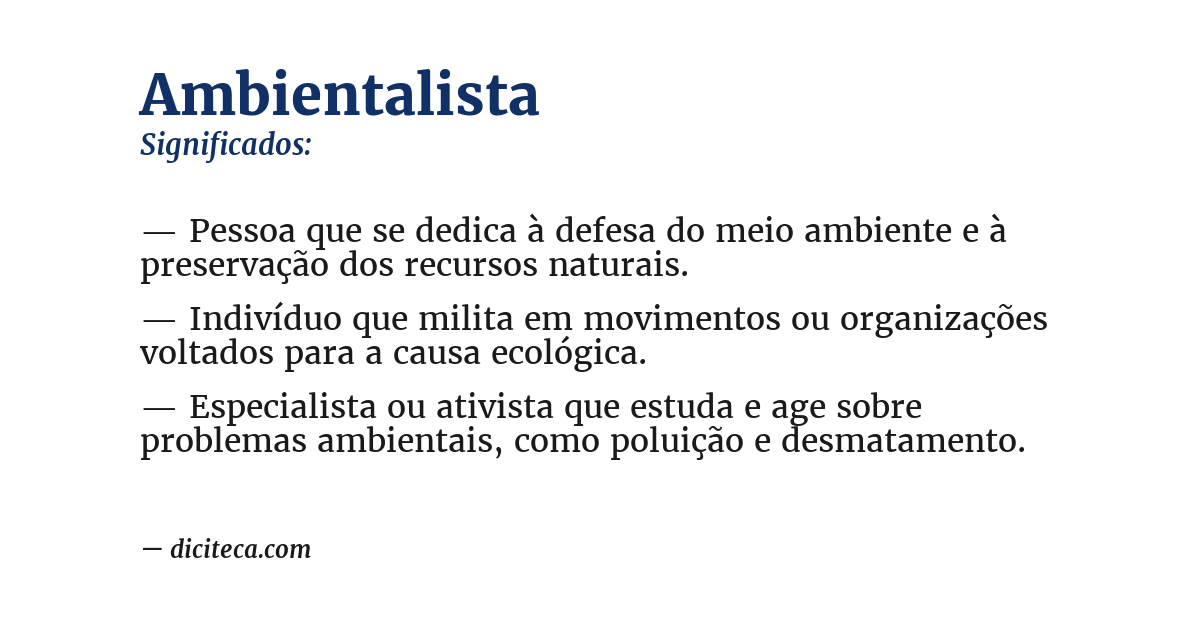 Significado de ambientalista