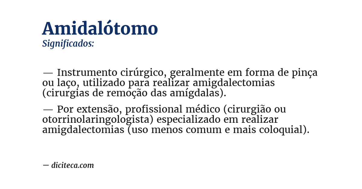 Significado de amidalótomo