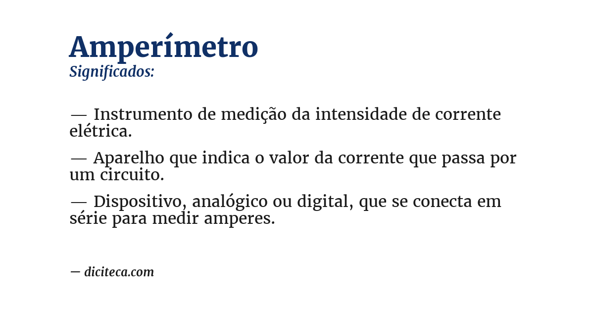 Significado de amperímetro