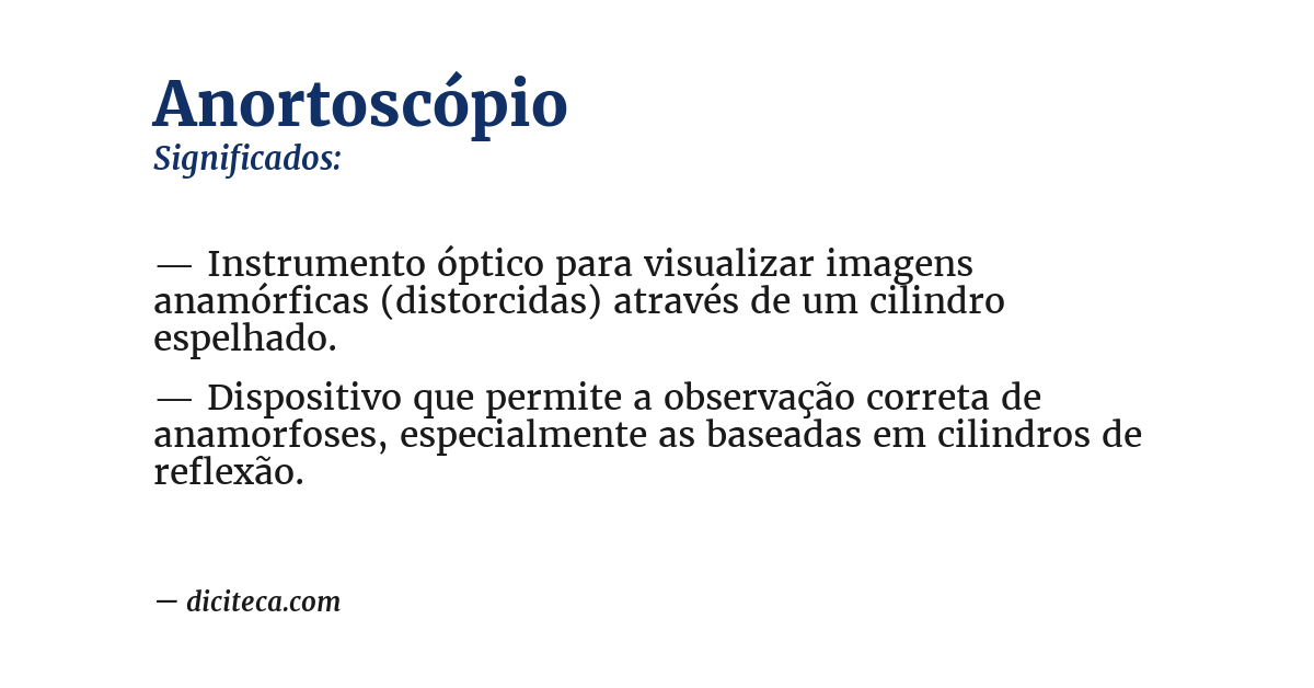 Significado de anortoscópio