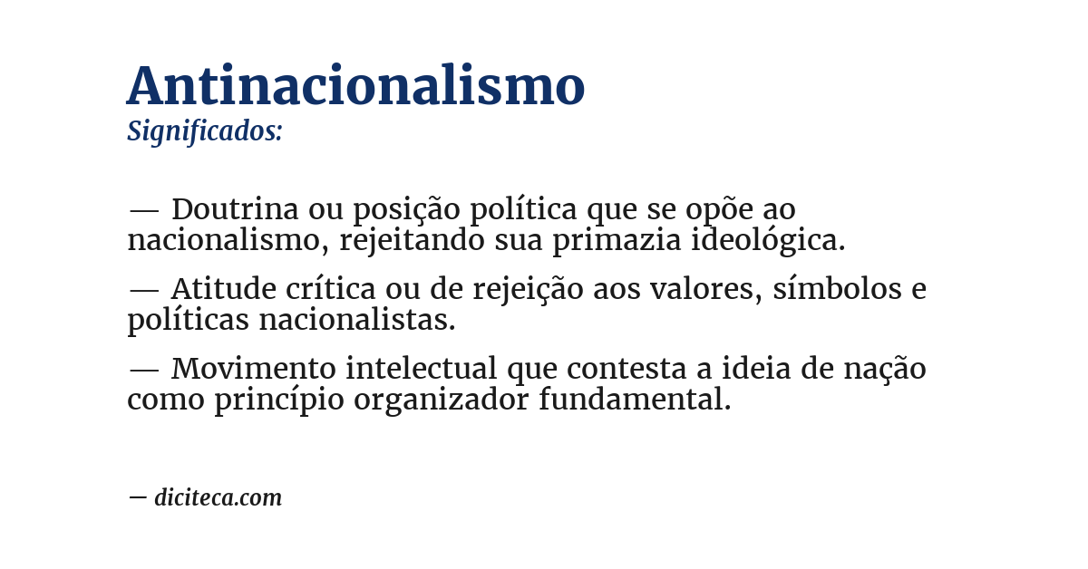 Significado de antinacionalismo