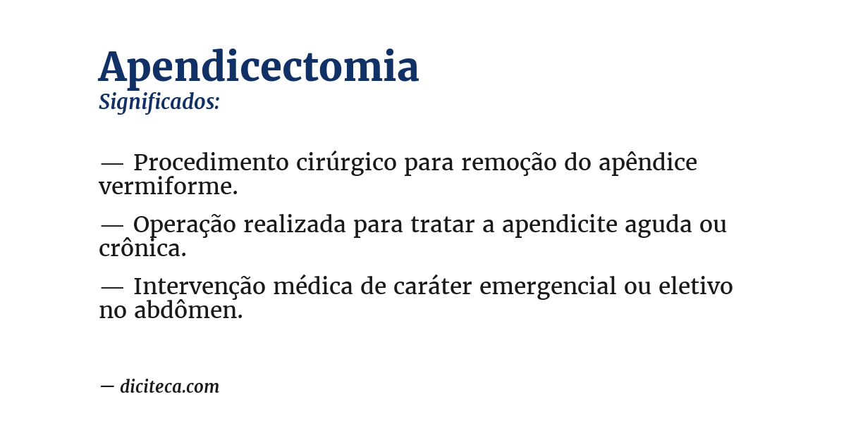 Significado de apendicectomia