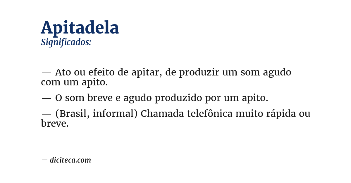 Significado de apitadela