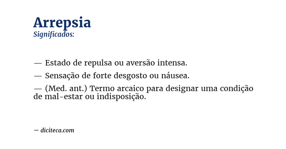 Significado de arrepsia