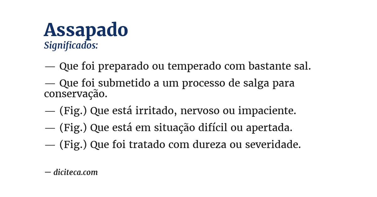 Significado de assapado