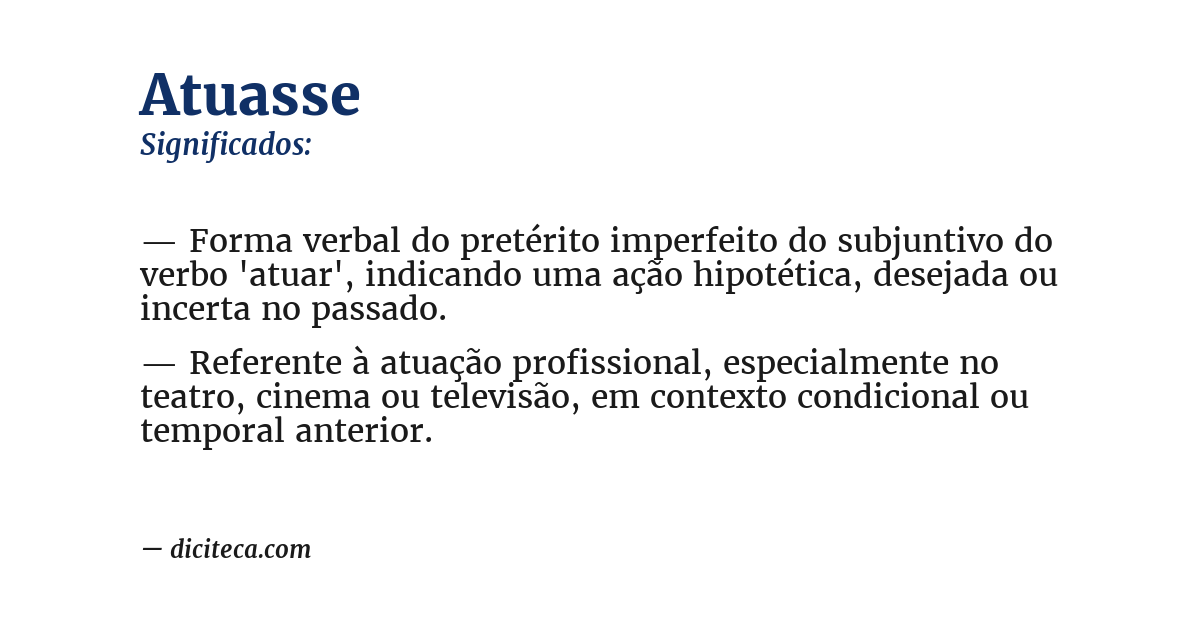 Significado de atuasse