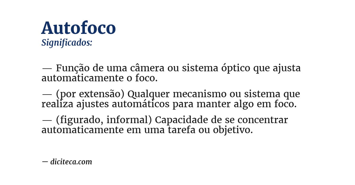 Significado de autofoco
