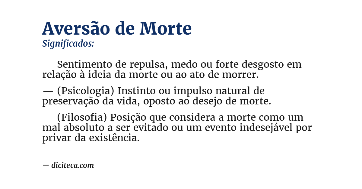 Significado de aversão de morte