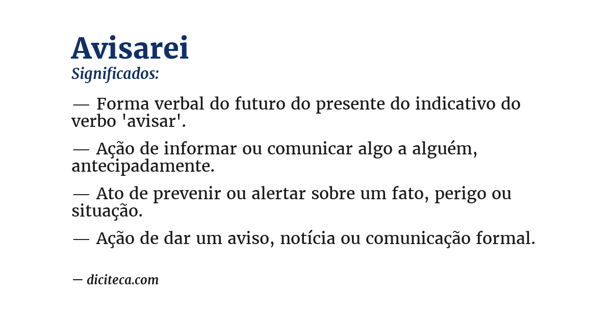 Significado de avisarei