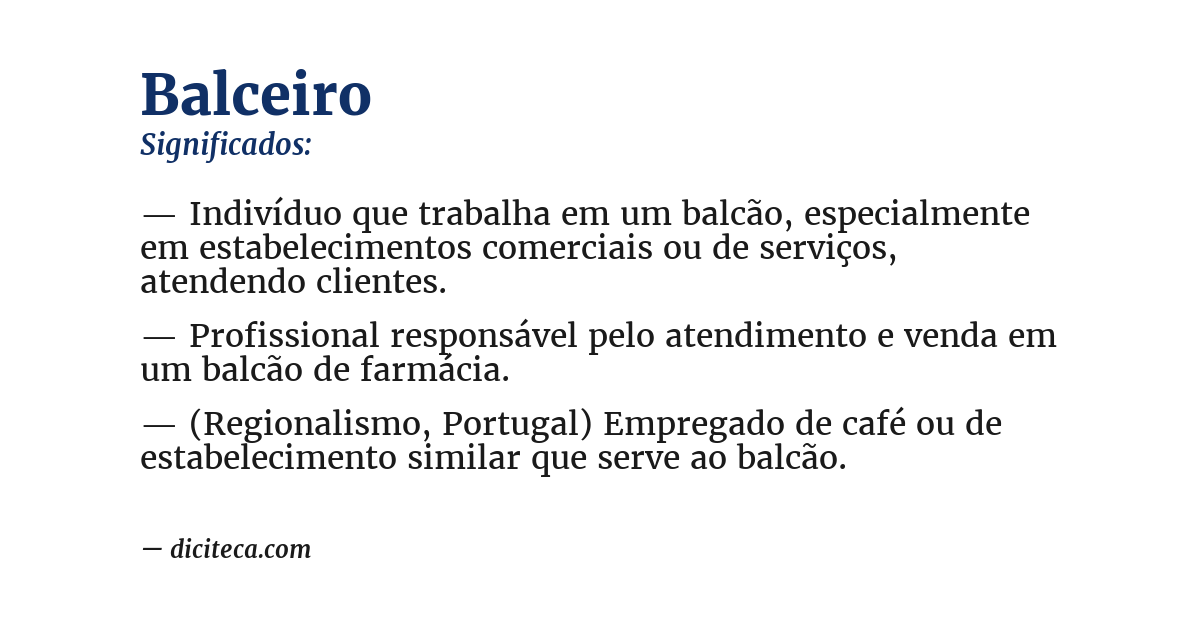 Significado de balceiro