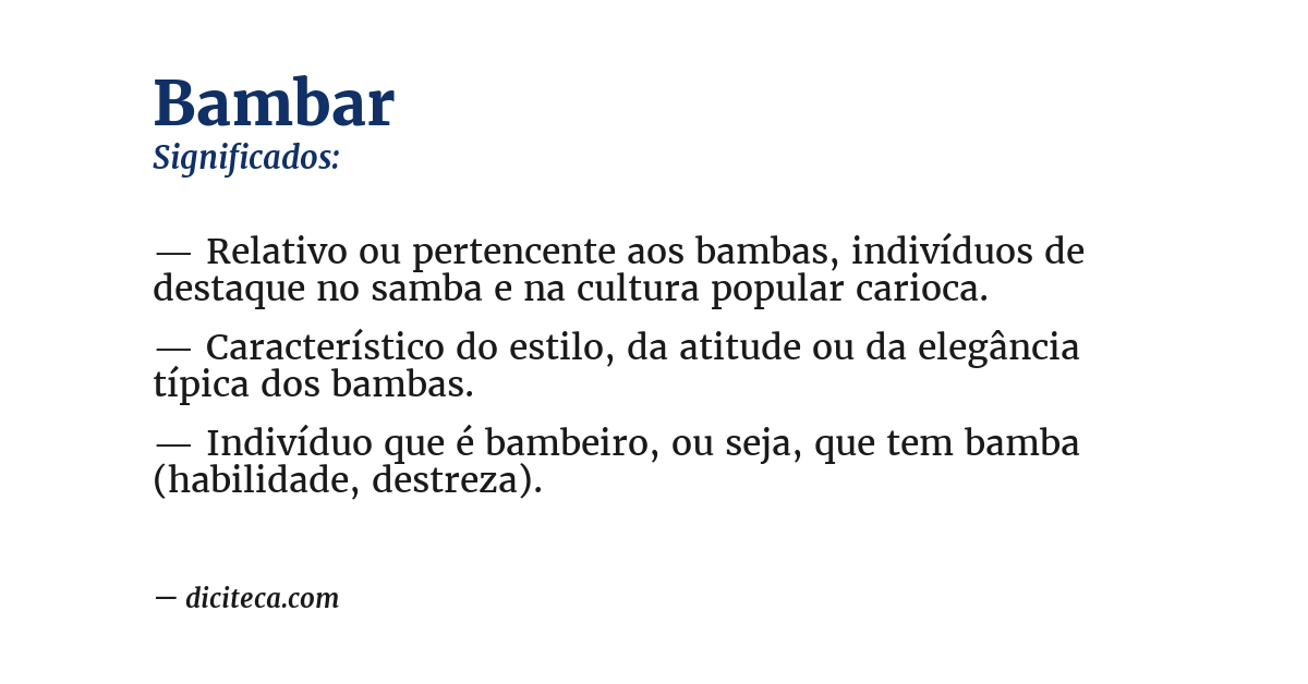 Significado de bambar