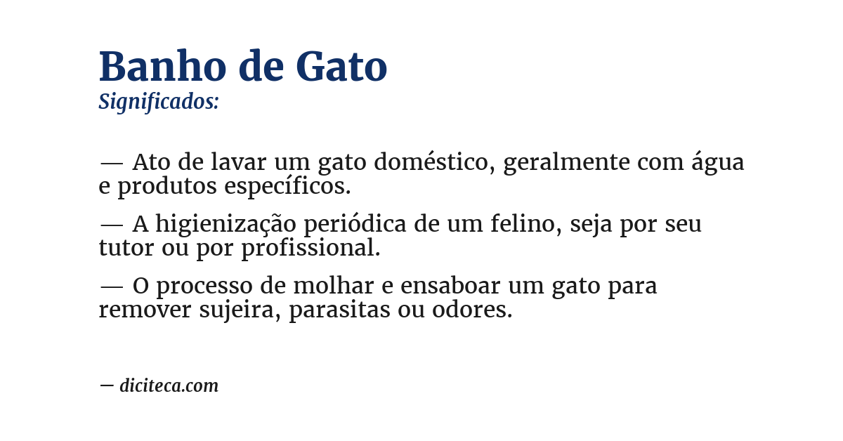 Significado de banho de gato