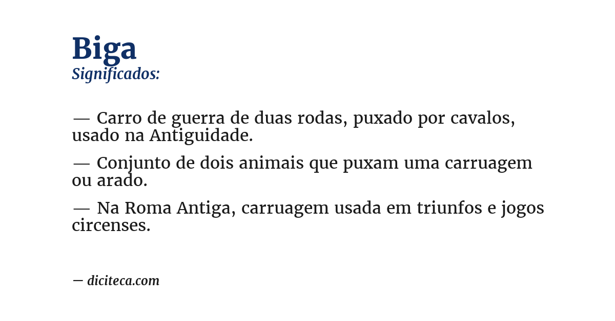 Significado de biga