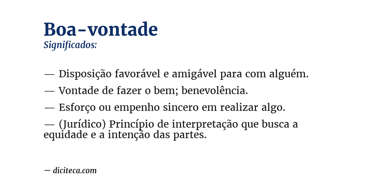 Significado de boa-vontade