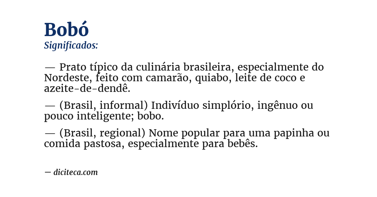 Significado de bobó