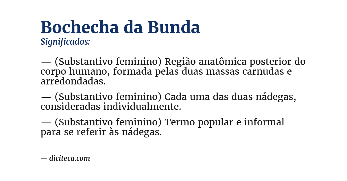 Significado de bochecha da bunda