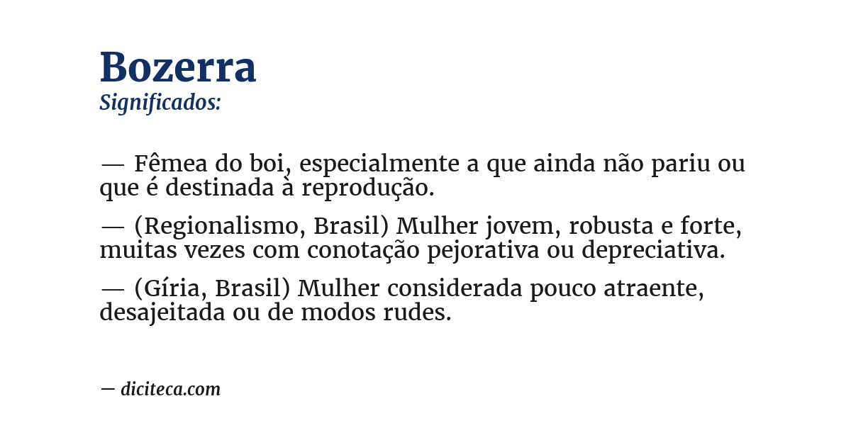 Significado de bozerra