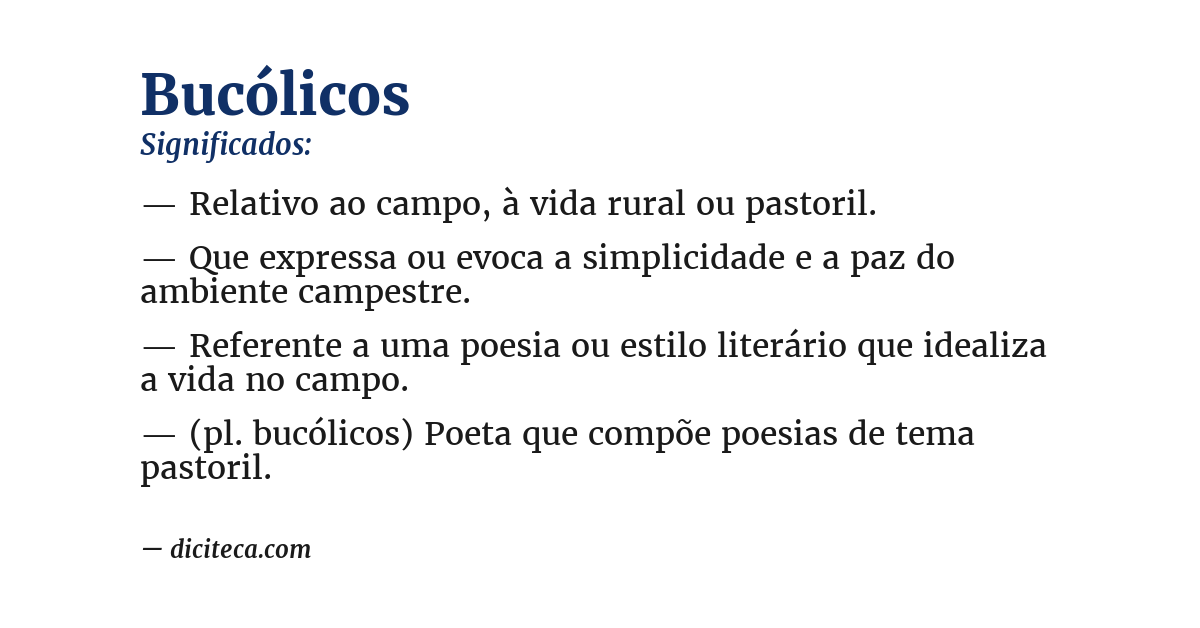 Significado de bucólicos