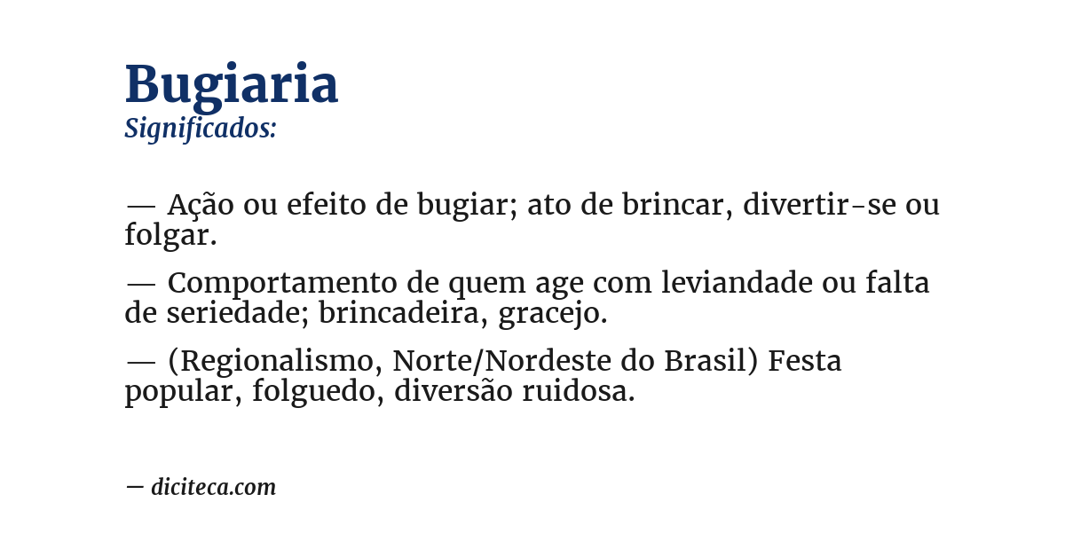 Significado de bugiaria