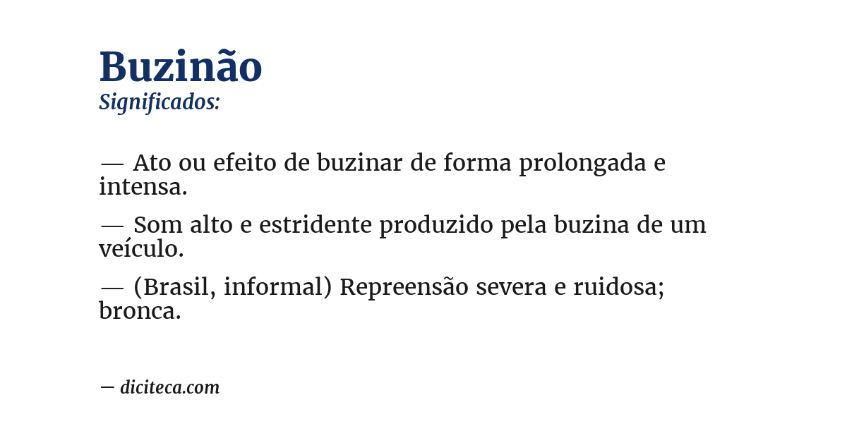 Significado de buzinão