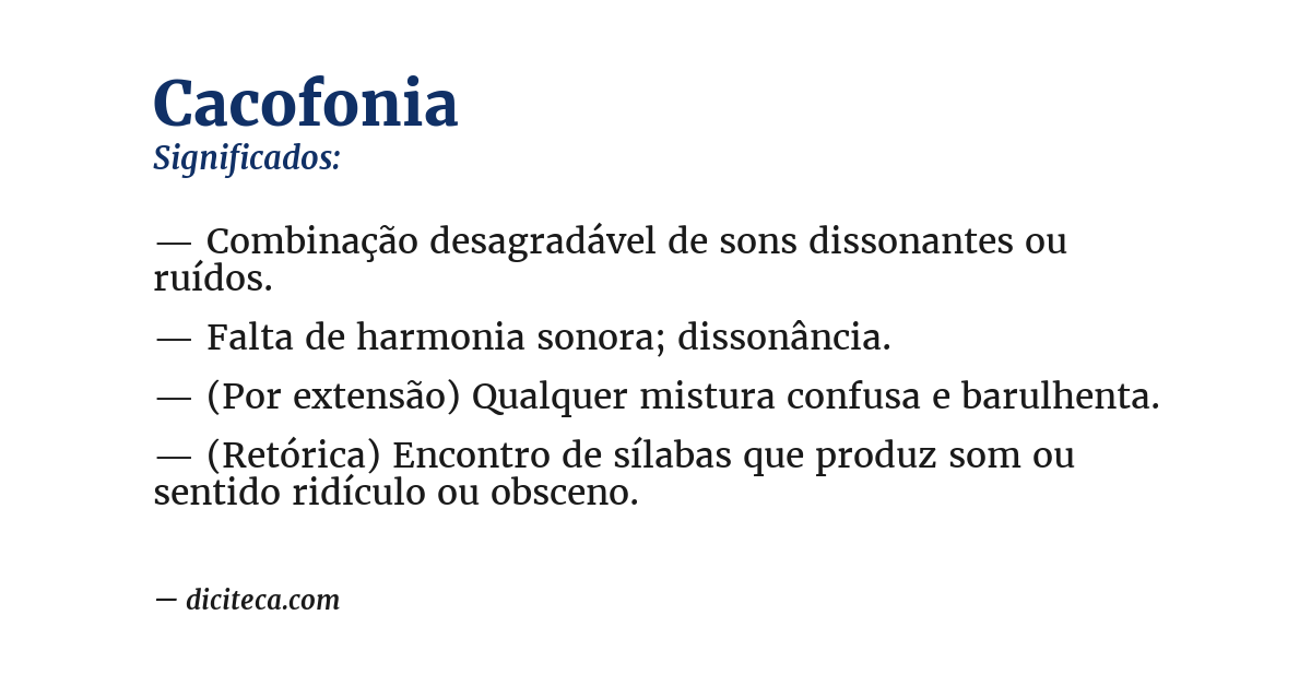 Significado de cacofonia