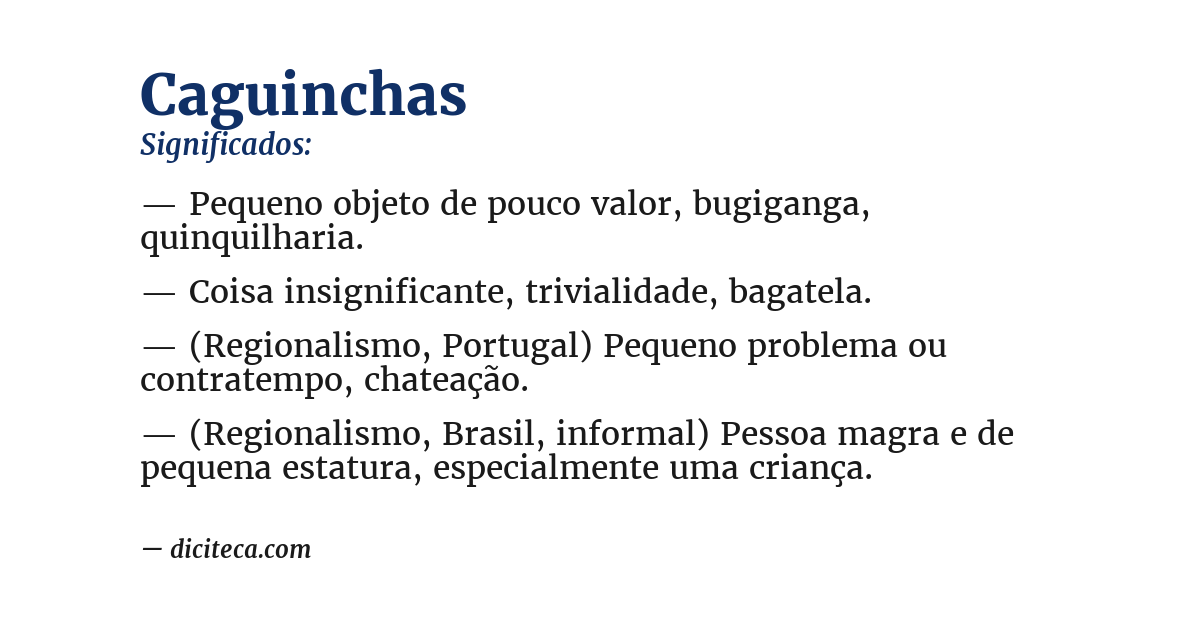 Significado de caguinchas