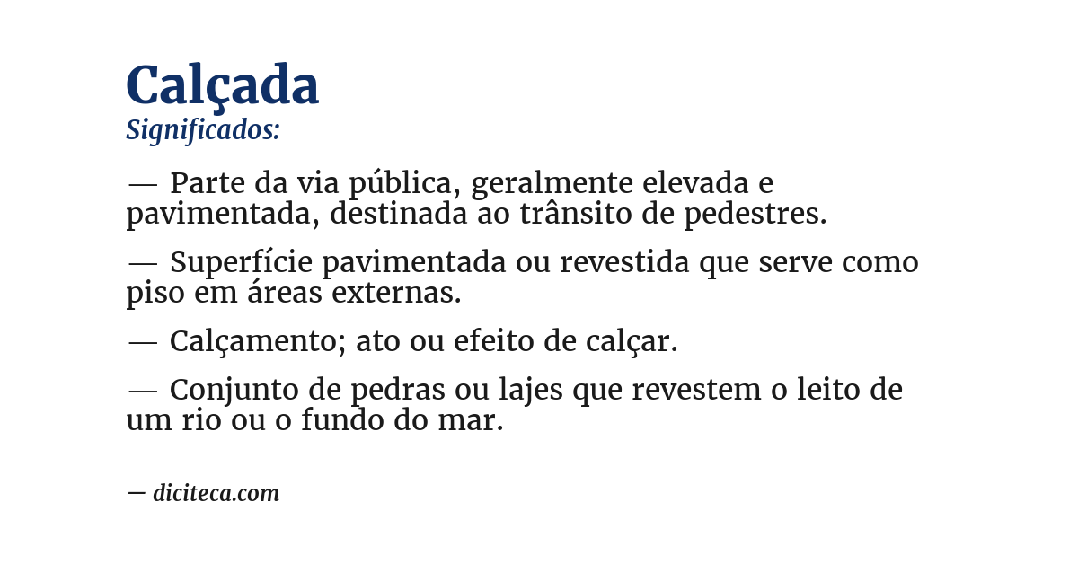 Significado de calçada