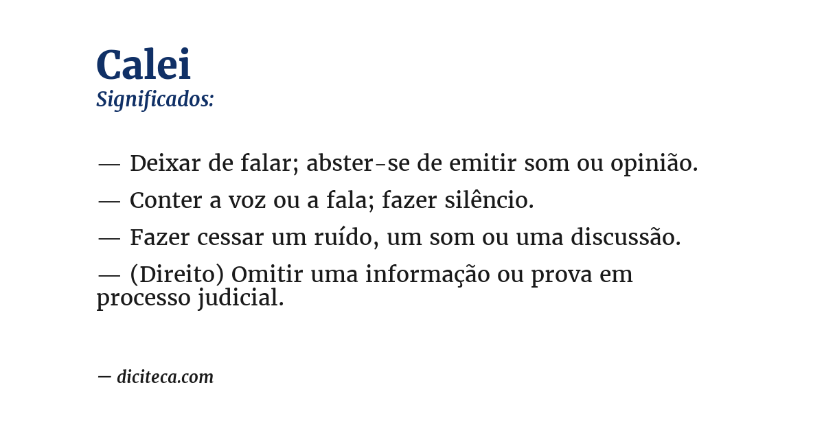 Significado de calei