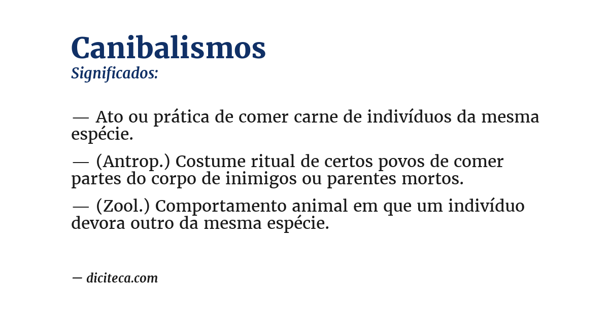 Significado de canibalismos