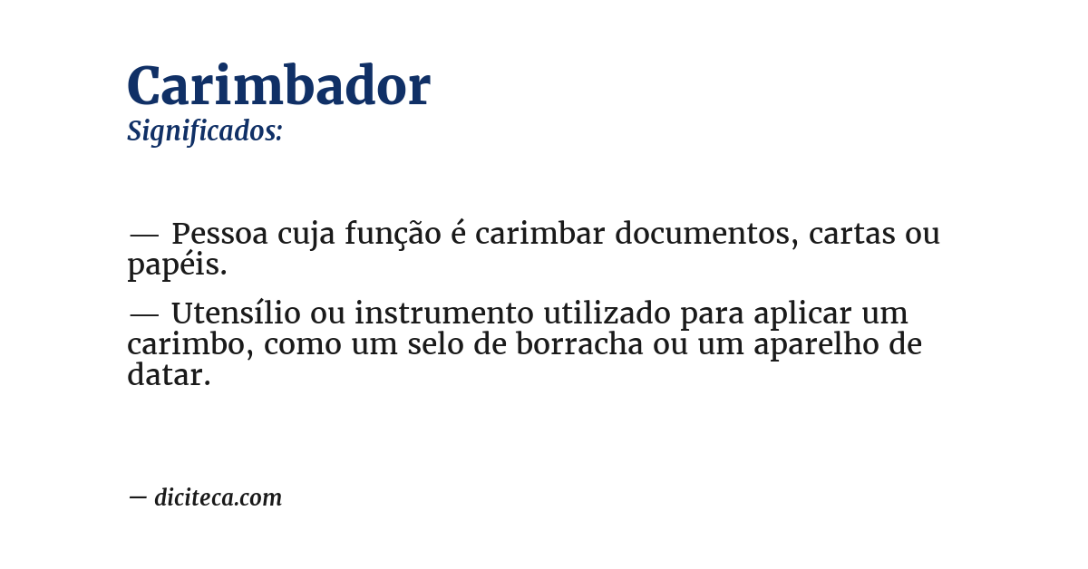 Significado de carimbador