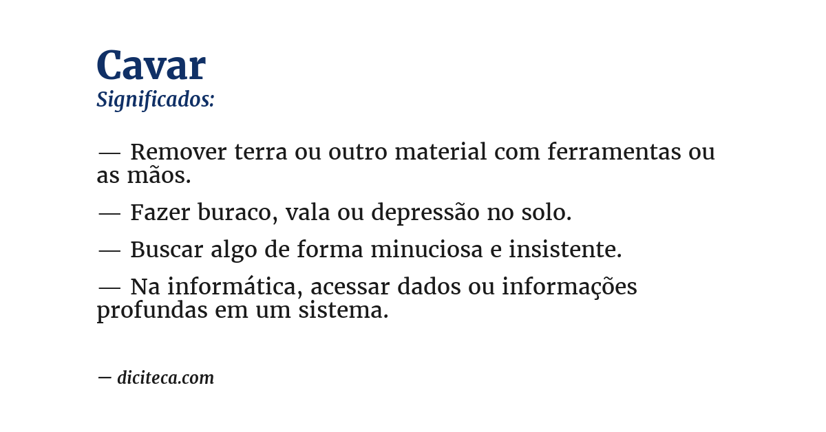 Significado de cavar