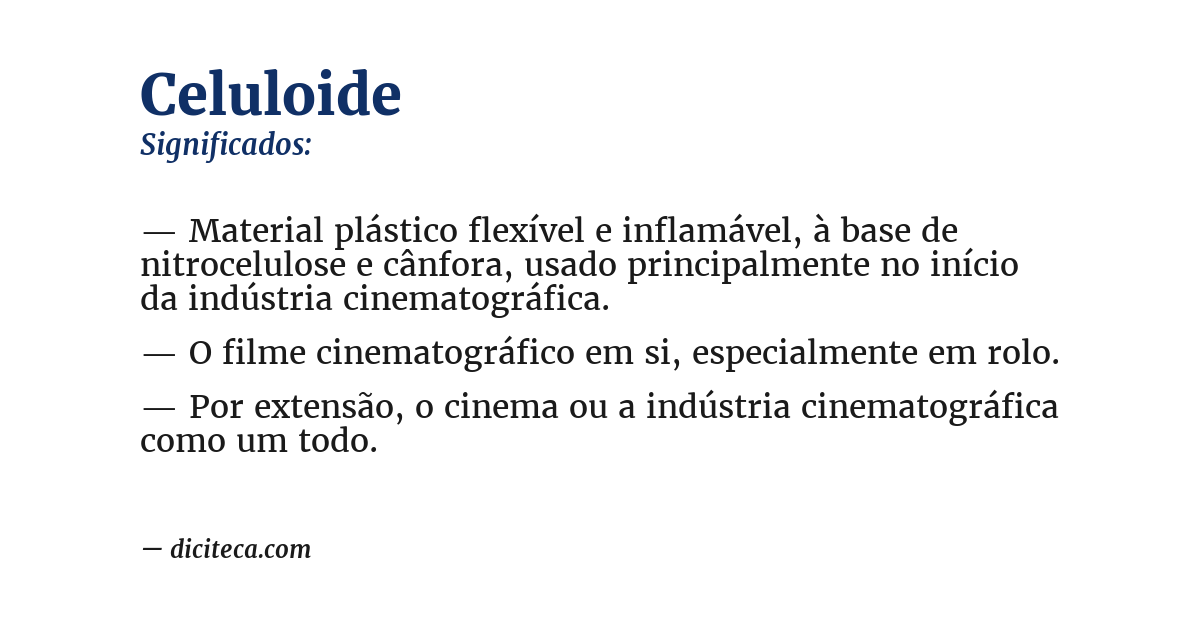 Significado de celuloide