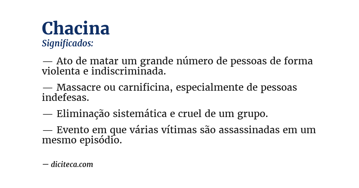 Significado de chacina