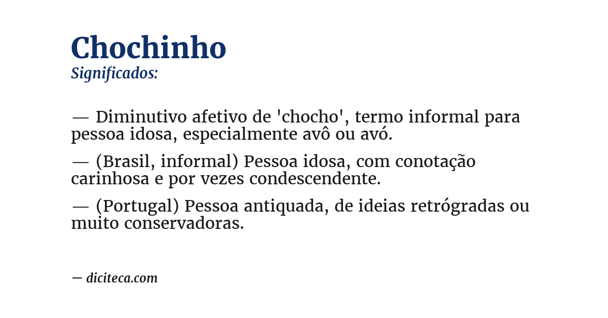 Significado de chochinho