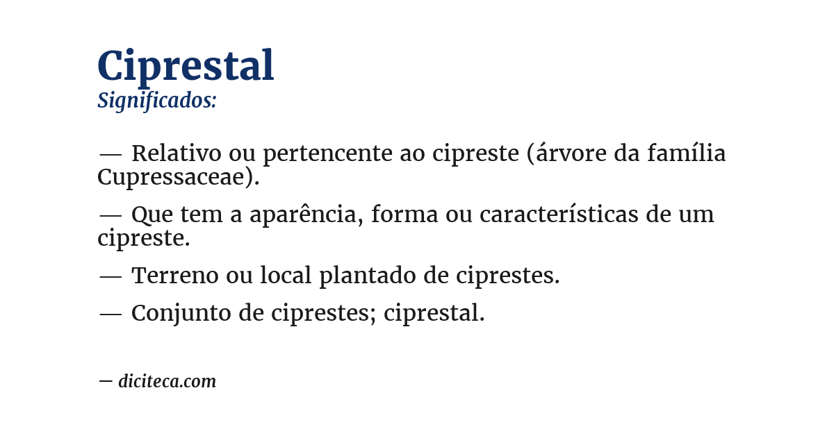 Significado de ciprestal