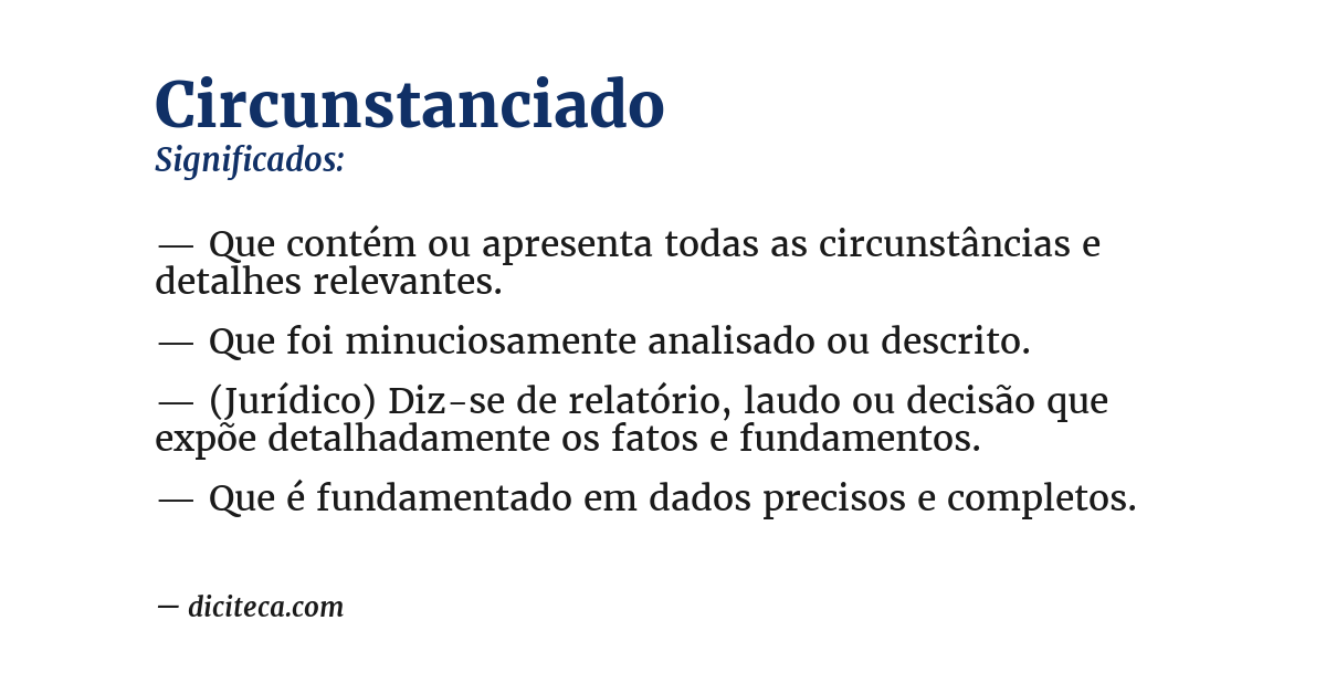 Significado de circunstanciado