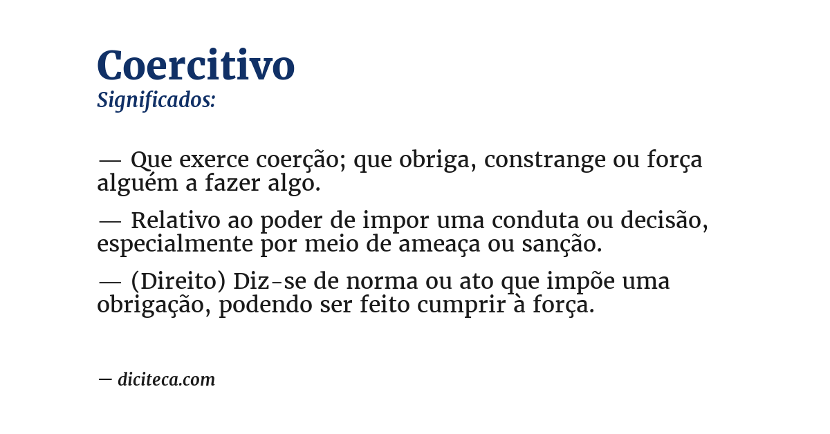 Significado de coercitivo