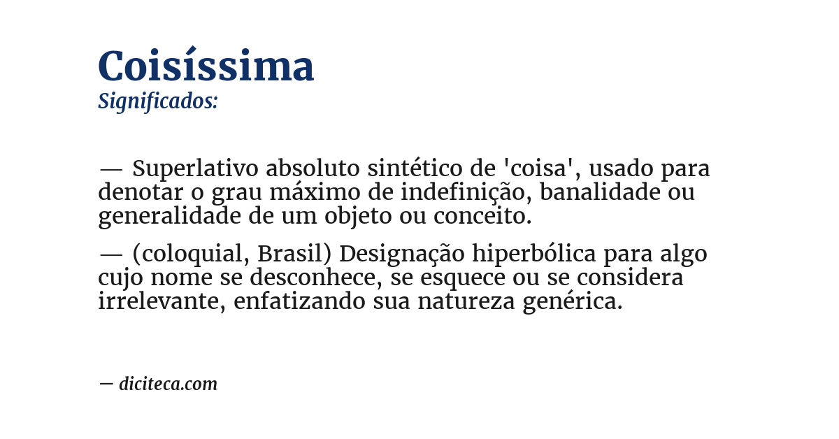Significado de coisíssima