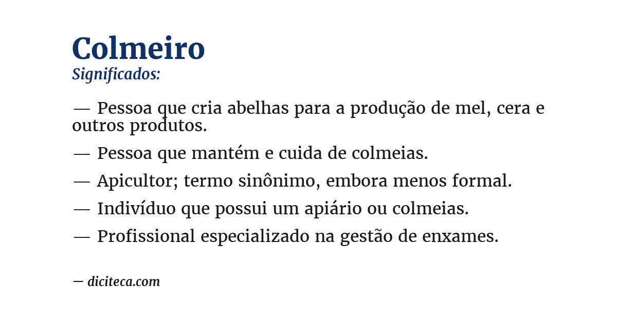 Significado de colmeiro