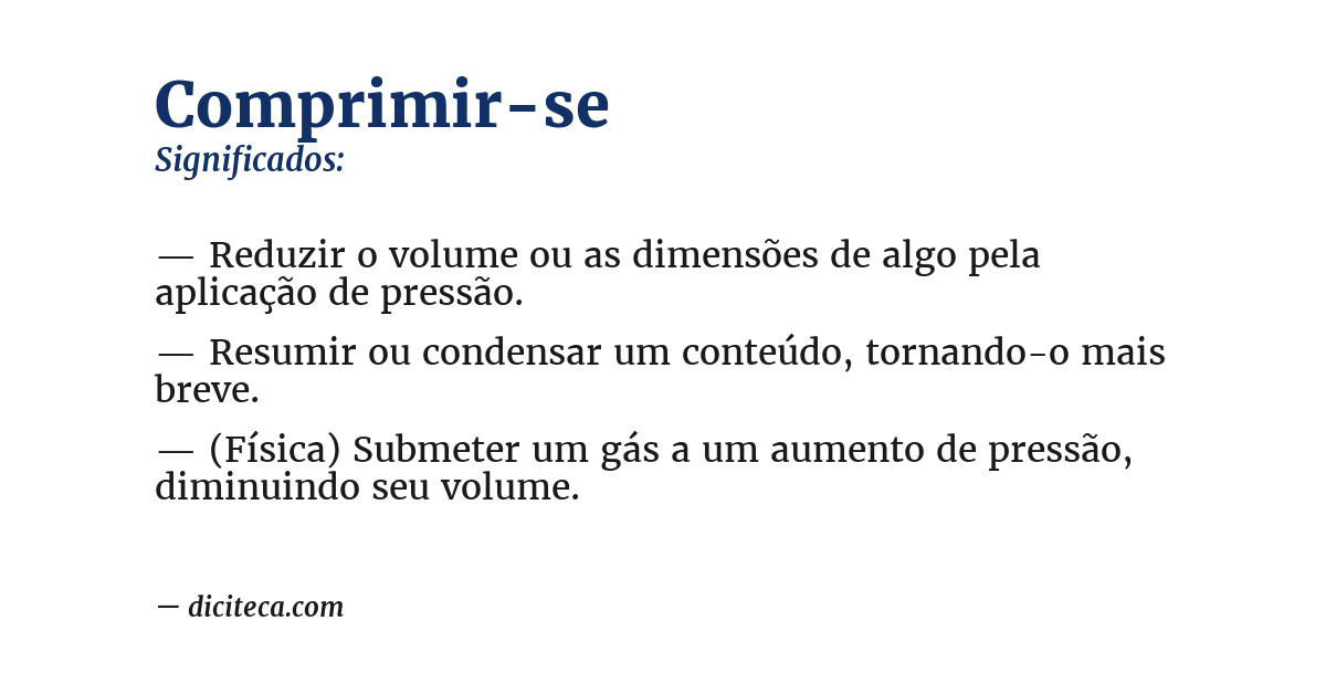 Significado de comprimir-se