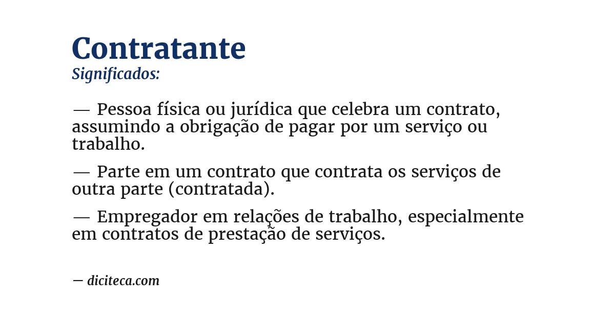 Significado de contratante