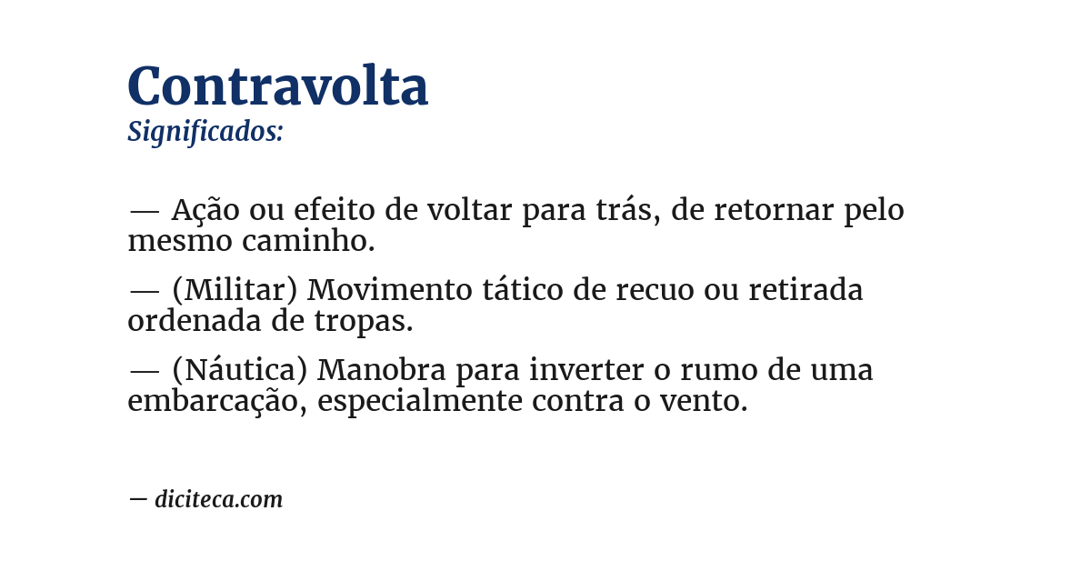 Significado de contravolta