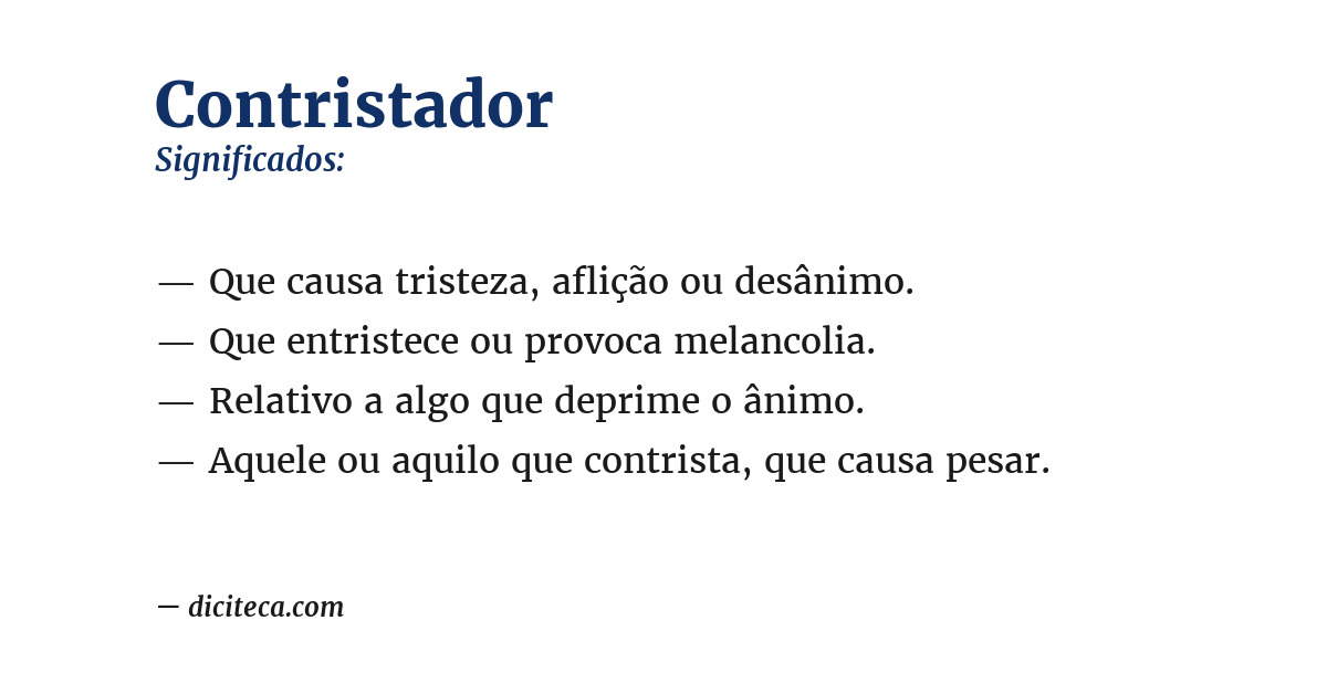 Significado de contristador