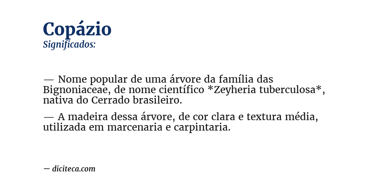 Significado de copázio